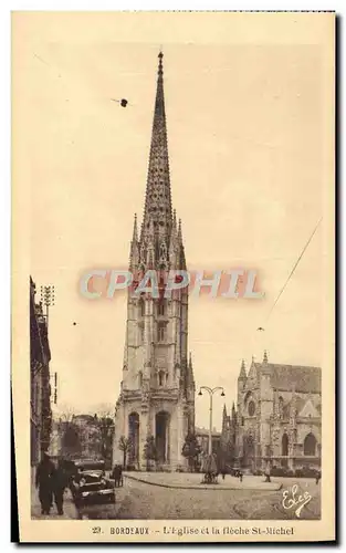 Cartes postales Bordeaux L'Eglise et la Fleche St Michel
