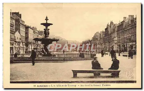 Ansichtskarte AK Bordeaux Les Allees de Tourny Au Fond le Grand Theatre