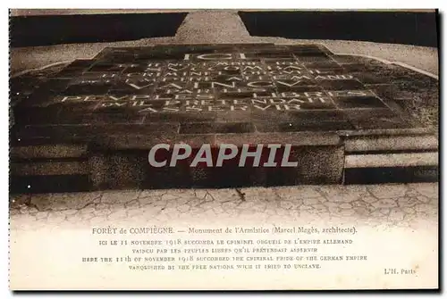 Cartes postales Foret de Compiegne Monument de L'Armistice