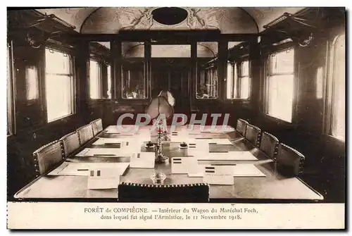 Cartes postales Foret de Compiegne Interieur du Wagon du Marechal Foch