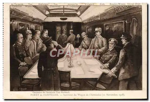 Ansichtskarte AK Foret de Compiegne Interieur du Wagon de l&#39armistice