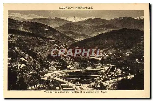 Cartes postales Excursion Intervallee Vue sur la vallee du Paillon et la chaine des Alpes