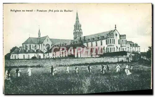 Cartes postales Abbaye De La Grande Trappe Religieux au travail Fenaison Pre pres du bucher