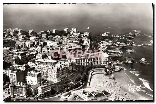 Moderne Karte Biarritz Vue aerienne le Casino La rotonde Le port des pecheurs vers le rocher de la Vierge