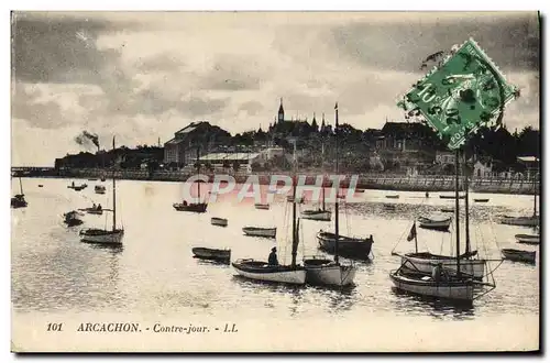 Cartes postales Arcachon Contre Jour Bateaux