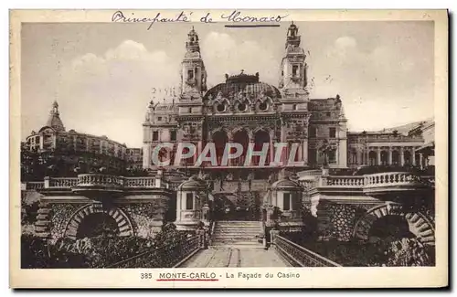 Cartes postales Monte Carlo La Facade du Casino