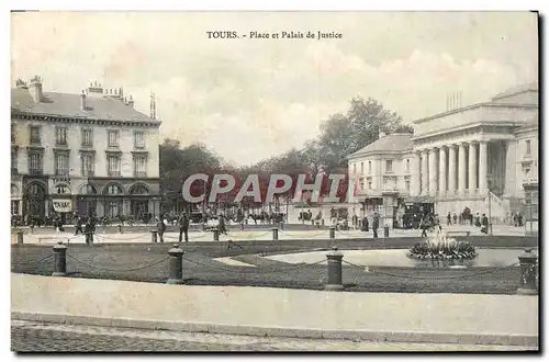 Cartes postales Tours Place et Palais de Justice