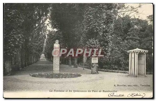 Cartes postales La Fontaine et les Quinconces du Parc de Rambouillet