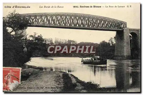 Ansichtskarte AK Environs de Dinan Le Pont de Lessart Bateau