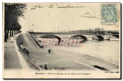 Cartes postales Mantes Pont de Mantes Vu du Quai des Cordeliers