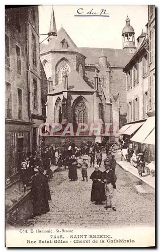 Cartes postales Saint Brieuc Rue Saint Gilles Chevet de la Cathedrale