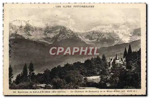 Cartes postales Environs de Sallanches Le Chateau de Domancy et le Mont Blanc