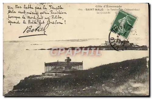 Cartes postales Saint Malo Le Tombeau de Chateaubriand Le Grand Be