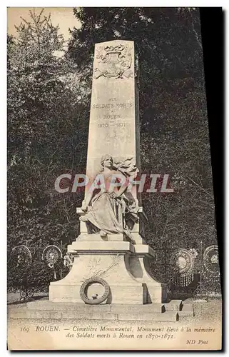 Cartes postales Rouen Cimetiere monumental Militaria