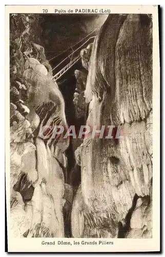 Cartes postales Puits de Padirac Grand Dome Les grands piliers