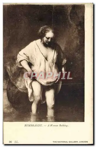 Ansichtskarte AK Rembrandt A Woman Bathing The National Gallery London