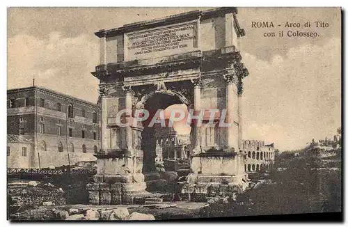 Cartes postales Roma Arco di Tito Con il Colosseo