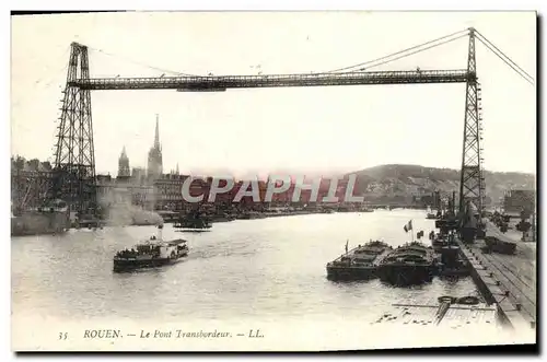 Cartes postales Rouen Le Pont Transbordeur Bateau