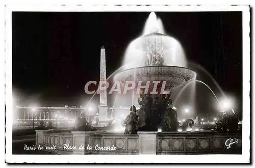 Cartes postales moderne Paris la nuit Place de la Concorde