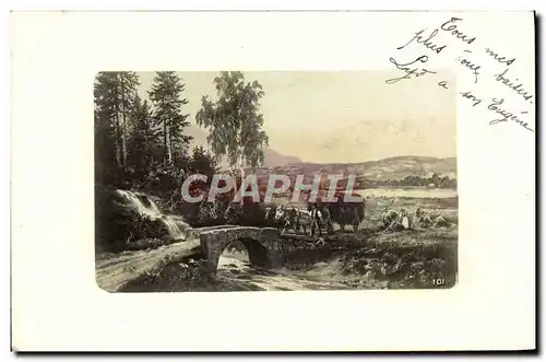 Cartes postales Fantaisie Attelage Boeufs