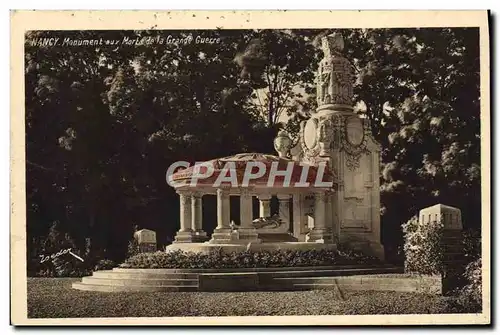 Cartes postales Nancy Monument aux Morts de la Grande Guerre Militaria