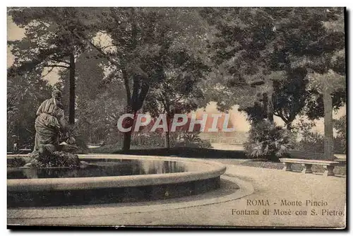 Cartes postales Roma Monte Pincio Fontana di Mose con S Pietro