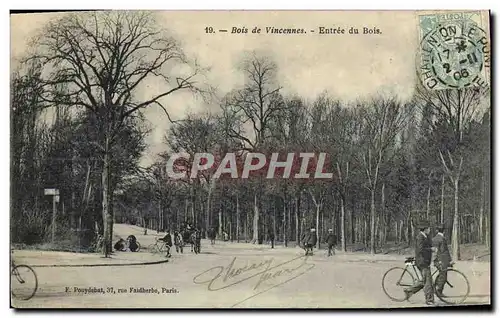 Cartes postales Bois de Vincennes Entree du Bois Velo Cycle
