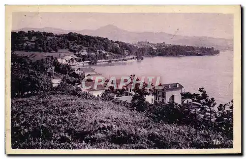 Cartes postales Hendaye Les Villas de L&#39Avenue de la Plage Vue sur la ville et le Pic des Trois Couronnes