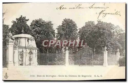 Ansichtskarte AK Bois de Boulogne Grille du Chateau de Bagatelle