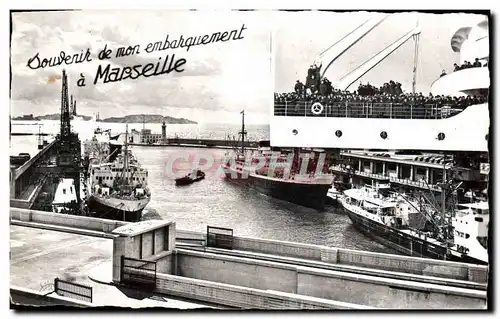 Cartes postales moderne Souvenir De Mon Embarquement Marseille Quai de la Joliette Embarcadere Bateau