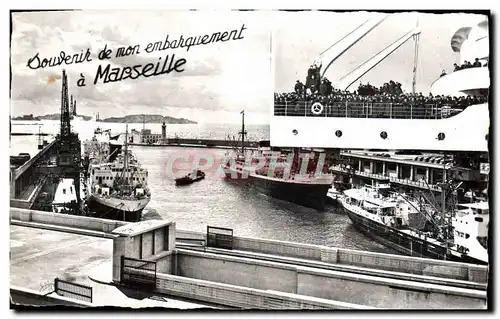 Moderne Karte Souvenir De Mon Embarquement Marseille Quai de la Joliette Embarcadere Bateau