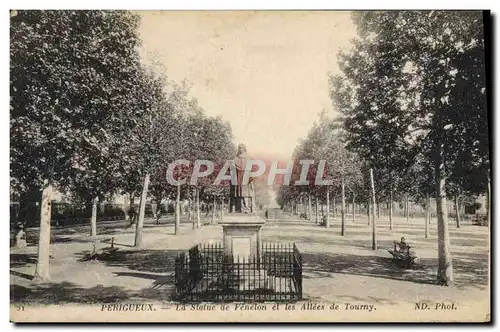 Ansichtskarte AK Perigueux La Statue De Fenelon Et Les Allees De Tourny