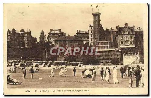 Cartes postales Dinard La Plage Devant Le Crystal Hotel