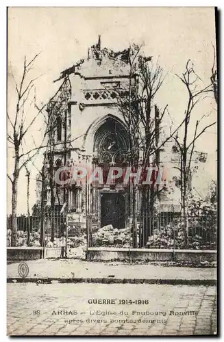 Cartes postales Guerre Arras L'Eglise Du Faudourg Ronville Militaria apres divers bombardements