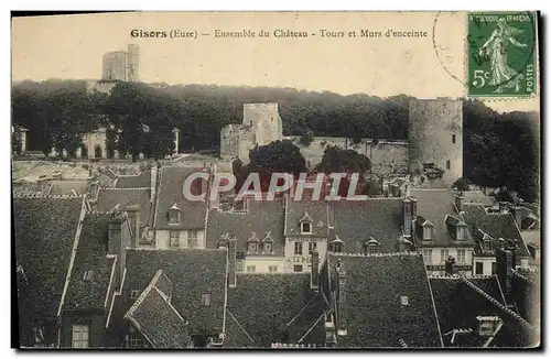 Cartes postales Gisors Ensemble Du Chateau Tours Et Murs D'Enceinte