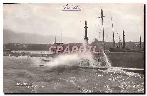 Cartes postales Geneve Vagues Du Leman