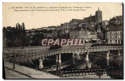 Cartes postales Le Mans Pont en X Tramway