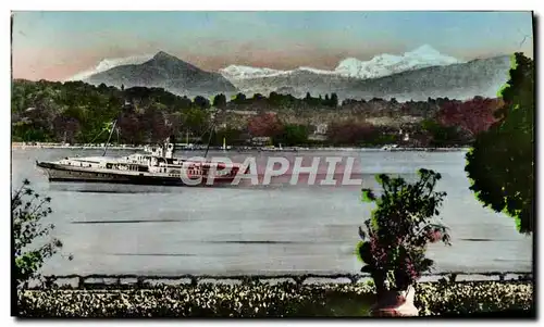 Cartes postales moderne Geneve Le Lac Leman Et Le Mont Blanc vu des jardins de l&#39Ariana