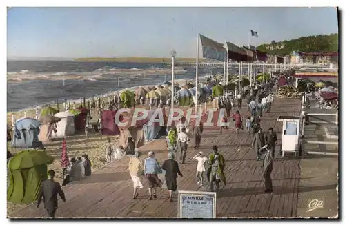 Ansichtskarte AK Deauville La Plage Fleurie Les planches et la plage a maree haute