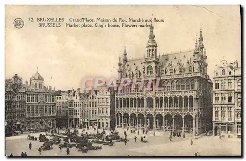 Cartes postales Bruxelles Grand Place Maison Du Roi Marche aux fleurs