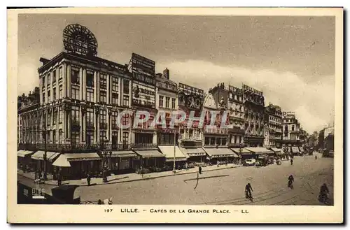 Ansichtskarte AK Lille Cafes De La Grande Place