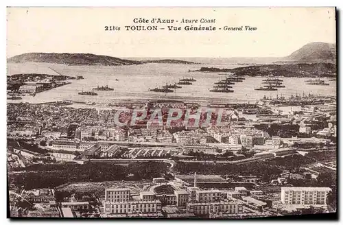 Cartes postales Toulon Vue Generale Bateaux