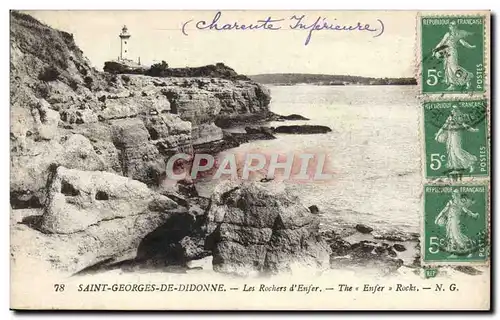 Cartes postales Saint Georges De Didonne Les Rochers D&#39Enfer Phare