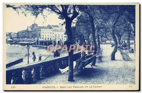 Cartes postales Biarritz Sous Les Tamaris Et Le Casino