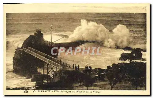 Ansichtskarte AK Biarritz Effet De Vague Au Rocher De La Vierge