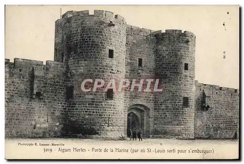 Ansichtskarte AK Aigues Mortes Porte De La Marine