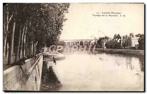 Ansichtskarte AK Laval Paysage Sur La Mayenne Peche Pecheur