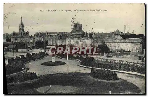 Cartes postales Saint Malo Le Square Le Chateau Et La Porte St Vincent