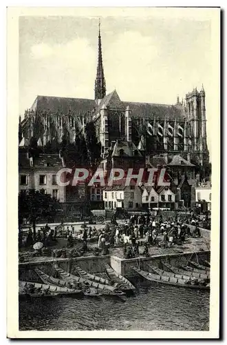 Cartes postales moderne Amiens La Cathedrale Et Le Marche Sur I&#39Eau