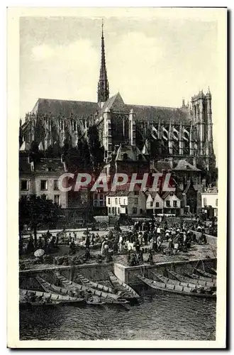 Cartes postales moderne Amiens La Cathedrale Et Le Marche Sur I'Eau